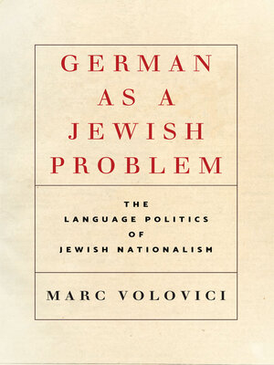 cover image of German as a Jewish Problem